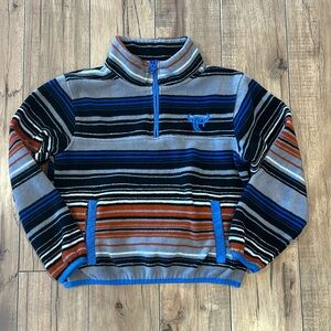 Cowboy Hardware Multi Colored Stripe 1/4 Zip Fleece Pullover Small (6)